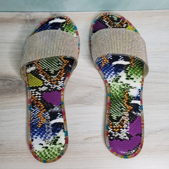 New! Gia Multi Snake Rhinestone Slides - Picture 7 of 7